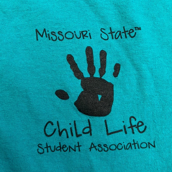 Gildan Turquoise Ultra Cotton Missouri State Child Life Student Association Tee - Picture 3 of 5